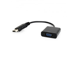 Переходник DisplayPort > VGA (DisplayPort папа - VGA мама),  Cablexpert, Black, 15 см(A-DPM-VGAF-02)