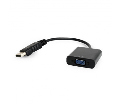 Переходник DisplayPort > VGA (DisplayPort папа - VGA мама),  Cablexpert, Black, 15 см(A-DPM-VGAF-02)