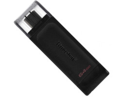 USB 3.2 Gen 1 Type-C Flash Drive 64Gb Kingston DataTraveler 70, Black (DT70/ 64GB)