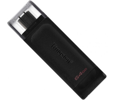USB 3.2 Gen 1 Type-C Flash Drive 64Gb Kingston DataTraveler 70, Black (DT70/ 64GB)