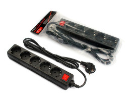 Фильтр сетевой 3.0м FrimeCom FC-B2005W, 5 розеток, черный