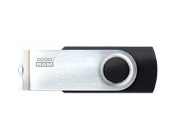 USB 3.0 Flash Drive 64Gb Goodram UTS3, Black/ Silver, поворотная металлическая скоба (UTS3-0640K0R11)