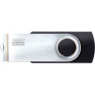 USB 3.0 Flash Drive 64Gb Goodram UTS3, Black/ Silver, поворотная металлическая скоба (UTS3-0640K0R11)