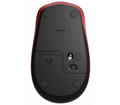 Мышь Logitech M190 Wireless Red/ Black, 1000 dpi, 3 кнопки (910-005908)