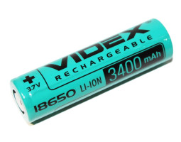 Аккумулятор 18650, 3400 mAh, Videx, 1 шт, Li-ion, Bulk