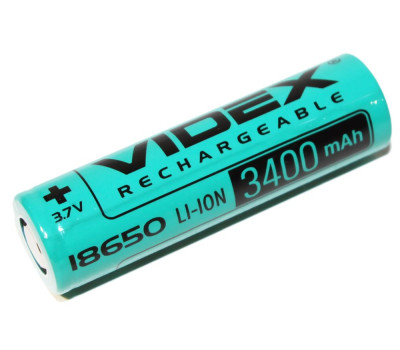 Аккумулятор 18650, 3400 mAh, Videx, 1 шт, Li-ion, Bulk Аккумулятор 18650, 3400 mAh, Videx, 1 шт, Li-ion, Bulk