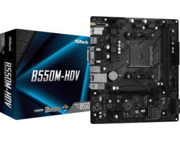 Мат.плата AM4 (B550) ASRock B550M-HDV, VGA/ DVI-D/ HDMI, MicroATX
