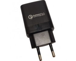 Сетевое зарядное устройство ATcom CX-18 Black, 1xUSB, 5V, 3A, Quick Charge (20303)