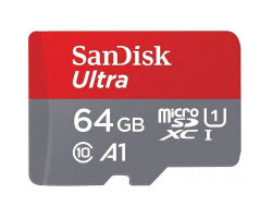 Карта памяти microSDXC, 64Gb, Class10 UHS-I, SanDisk Ultra Light, без адаптера (SDSQUNR-064G-GN3MN)
