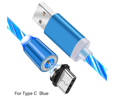 Кабель USB 2.0 - 1.0m AM/ Type-C, Blue, магнитный, подсветка Кабель USB 2.0 - 1.0m AM/ Type-C, Blue, магнитный, подсветка