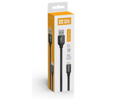 Кабель USB > Lightning,  ColorWay CW-CBUL004-BK, Black, 1.0m, 2.1A-foto2