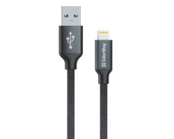 Кабель USB > Lightning,  ColorWay CW-CBUL004-BK, Black, 1.0m, 2.1A