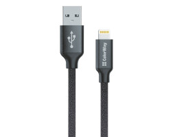Кабель USB > Lightning,  ColorWay CW-CBUL004-BK, Black, 1.0m, 2.1A