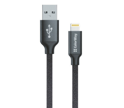 Кабель USB > Lightning,  ColorWay CW-CBUL004-BK, Black, 1.0m, 2.1A