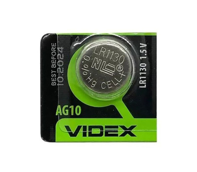 Батарейка LR1130/ AG10, Videx Blister Батарейка LR1130/ AG10, Videx Blister