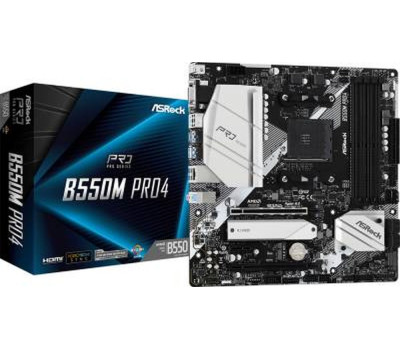 Мат.плата AM4 (B550) ASRock B550M Pro4, VGA/ HDMI/ DP, MicroATX