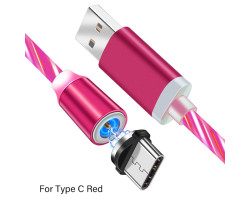 Кабель USB 2.0 - 1.0m AM/ Type-C, Red, магнитный, подсветка