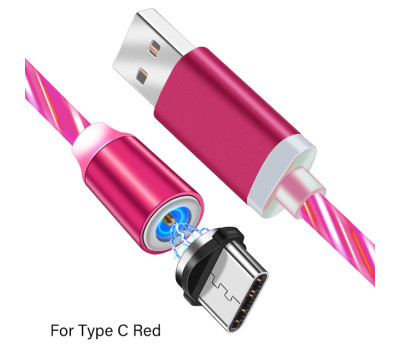 Кабель USB 2.0 - 1.0m AM/ Type-C, Red, магнитный, подсветка Кабель USB 2.0 - 1.0m AM/ Type-C, Red, магнитный, подсветка