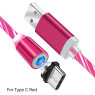 Кабель USB 2.0 - 1.0m AM/ Type-C, Red, магнитный, подсветка
