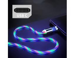 Кабель USB 2.0 - 1.0m AM/ Type-C, MultiColor, магнитный, подсветка Кабель USB 2.0 - 1.0m AM/ Type-C, MultiColor, магнитный, подсветка