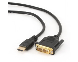 Кабель HDMI > DVI 1.8 м. Cablexpert CC-HDMI-DVI-6, позолоч, 1.8 м