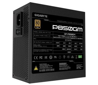 Блок питания  850W, Gigabyte P850GM, Black (GP-P850GM)