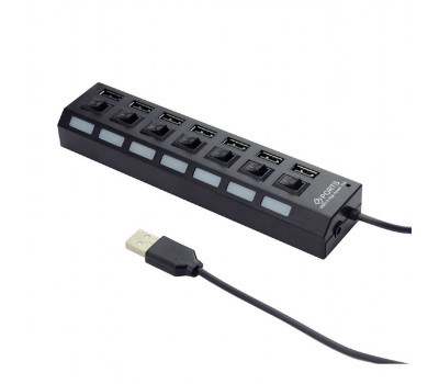 Концентратор USB Gembird UHB-U2P7-03 USB 2.0, 7 порта, выключатель на каждый порт, блок питания Концентратор USB Gembird UHB-U2P7-03 USB 2.0, 7 порта, выключатель на каждый порт, блок питания