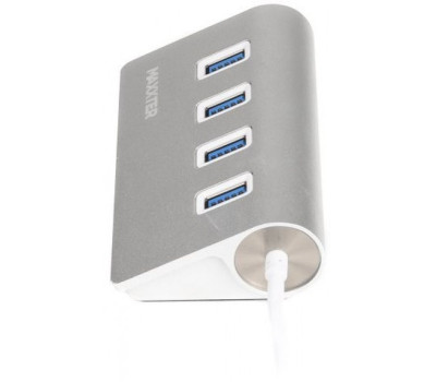 Концентратор USB 3.0 Maxxter HU3A-4P-01 USB 3.0, 4 порта, металл, Silver
