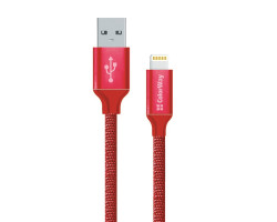 Кабель USB > Lightning,  ColorWay, Red, 1м, 2.1A (CW-CBUL004-RD)