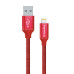 Кабель USB > Lightning,  ColorWay, Red, 1м, 2.1A (CW-CBUL004-RD)