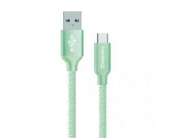 Кабель USB  - 1.0m AM/ Type-C  ColorWay, Mint (CW-CBUC003-MT)