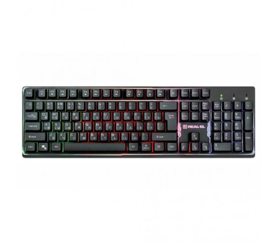 Клавиатура REAL-EL Comfort 7011 USB Black, подсветка Клавиатура REAL-EL Comfort 7011 USB Black, подсветка