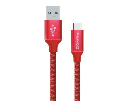 Кабель USB - 1.0m AM/ Type-C ColorWay, Red (CW-CBUC003-RD), нейлоновая оплетка Кабель USB - 1.0m AM/ Type-C ColorWay, Red (CW-CBUC003-RD), нейлоновая оплетка
