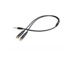 Переходник аудио 3.5мм 4-pin М/ F 3.5 мм + микрофон 