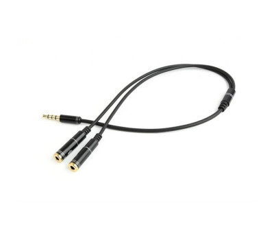 Переходник аудио 3.5мм 4-pin М/ F 3.5 мм + микрофон Переходник аудио 3.5мм 4-pin М/ F 3.5 мм + микрофон
