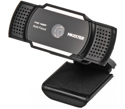 Вебкамера Maxxter WC-FHD-AF-01 Black, 1.3 Mpx, встроенный микрофон, (WC-FHD-AF-01)