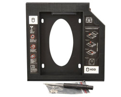 Шасси для ноутбука 1stCharger HDC1ST127-1 Black, 12.7mm, алюминиевый корпус