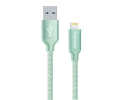 Кабель USB > Lightning,  ColorWay CW-CBUL004-MT Mint, 1м, 2.1A 