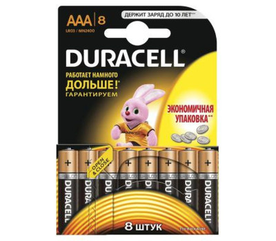Батарейка LR03 (AAA), щелочная, Duracell Duralock Basic, 1.5V, Bulk (MN2400 8BL/ MN2400 12BL) Батарейка LR03 (AAA), щелочная, Duracell Duralock Basic, 1.5V, Bulk (MN2400 8BL/ MN2400 12BL)