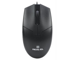 Мышь REAL-EL RM-208, Black, USB, оптическая, 1000 dpi, 2 кнопки, 1,2 м (RM-208)