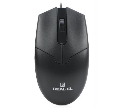 Мышь REAL-EL RM-208, Black, USB, оптическая, 1000 dpi, 2 кнопки, 1,2 м (RM-208)