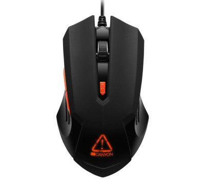 Мышь Canyon Star Raider, Black, USB, оптическая, 800 - 3200 dpi, RGB-подсветка (CND-SGM01)