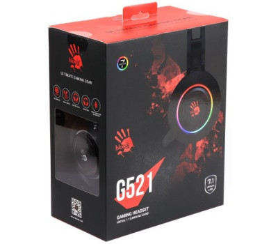 Наушники Bloody G521 Black подсветка, USB, накладные, кабель 1.8 м (G521)