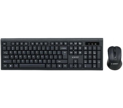 Комплект Gembird KBS-WM-03-UA, Wireless (клавиатура+мышь) Black