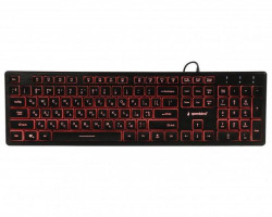 Клавиатура Gembird KB-UML3-01-UA, 3-х цветная подсветка клавиш, USB, Black (KB-UML3-01-UA)-foto3