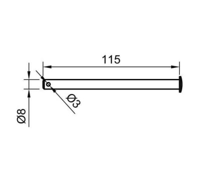 Ось колеса 8*115 мм под шплинт (28876)