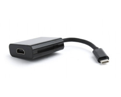 Переходник (адаптер) USB 3.1 Type-C (M) - HDMI (F), Cablexpert, Black, 15 см, 4K (A-CM-HDMIF-01)