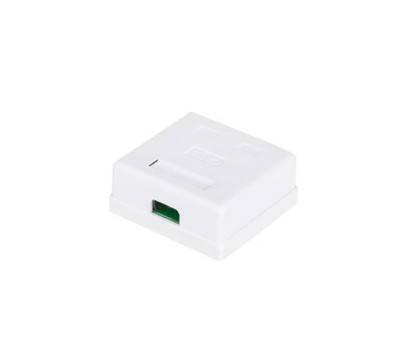 Розетка RJ45 (сетевая), 2-портовая UTP, Atcom, белая, накладная, кат. 6e (60252)