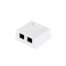 Розетка RJ45 (сетевая), 2-портовая UTP, Atcom, белая, накладная, кат. 6e (60252)