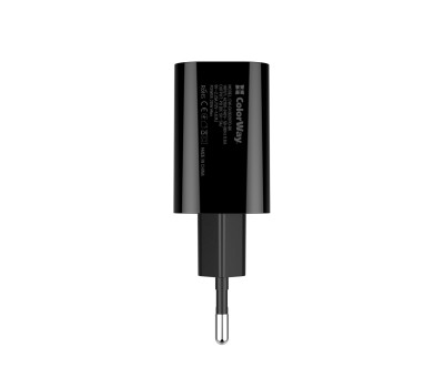 Сетевое зарядное устройство ColorWay, Black, 1xUSB, 3A, USB Type-C, 20W (CW-CHS026PD-BK)
